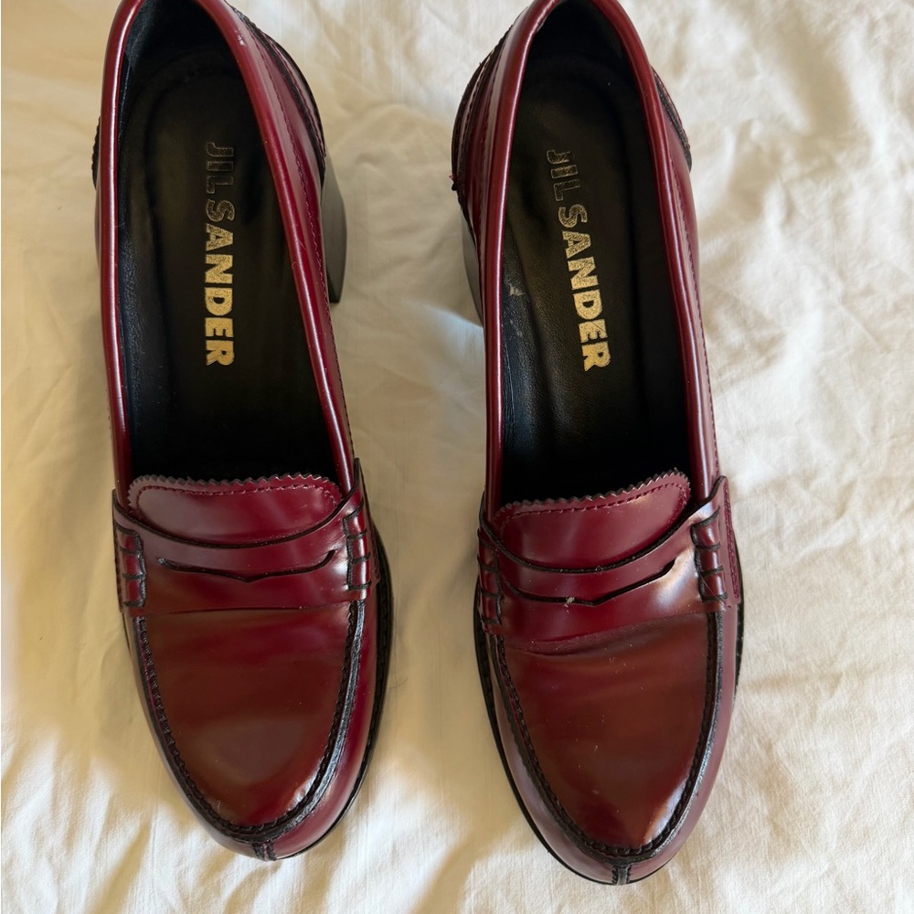 Jil Sander Burgundy/oxblood Leather Loafers size 37 - Picture 13 of 14